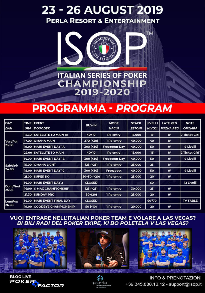 Calendario ISOP Championship 2019-2020 agosto