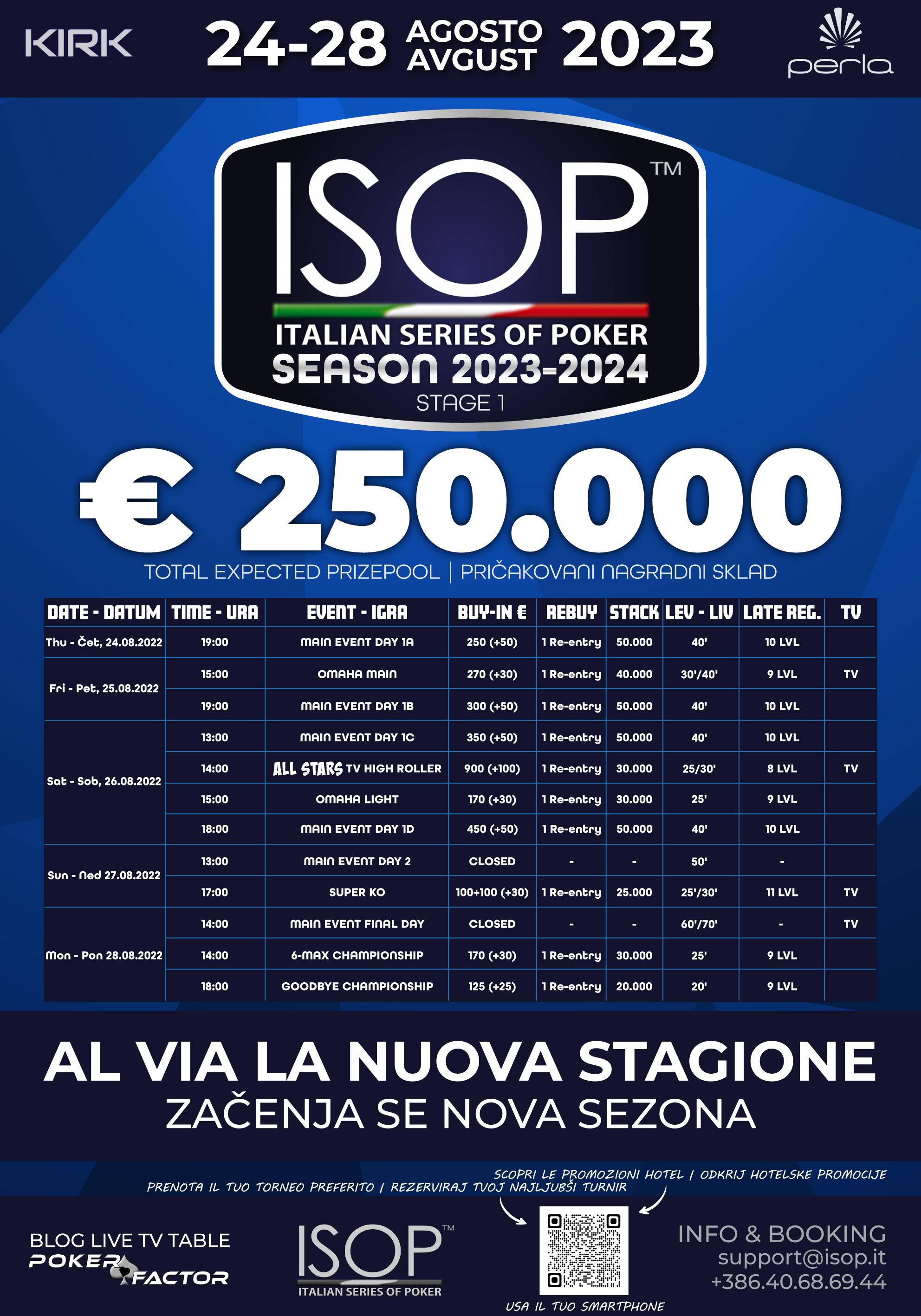 2428 Agosto La nuova stagione ISOP Season 20232024 Stage 1